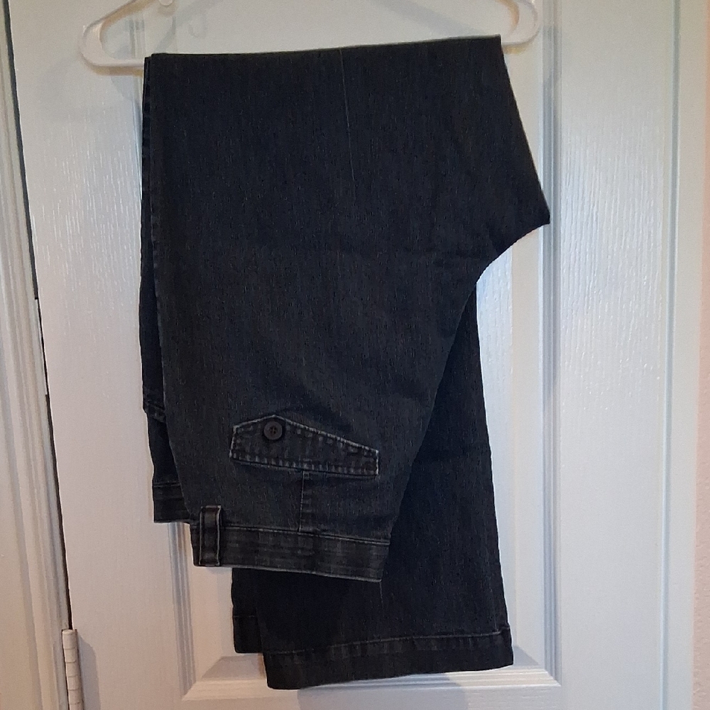 Lee Slacks, Stretch, Size 18 Medium Dark Denim Slacks